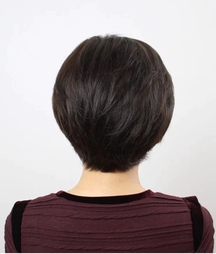 to Give Mom Hand Woven Full Top Side Bangs Wig Sheath