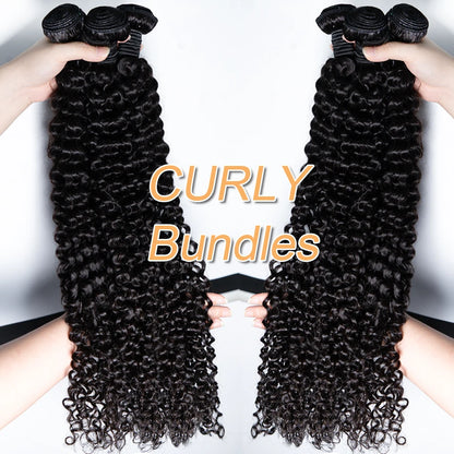 Human Hair Bundles 10-30 inches Indian Hair curly Wave Natural Black Color Remy Human Hair Weave 3 set Bundles Extensions Hair