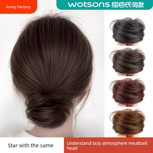 Bun Wig Hair Band Lazy Wind Natural Bud-like Hair Style Back Bun Updo Gadget Han Dynasty Chinese Ancient Style Hair Bag