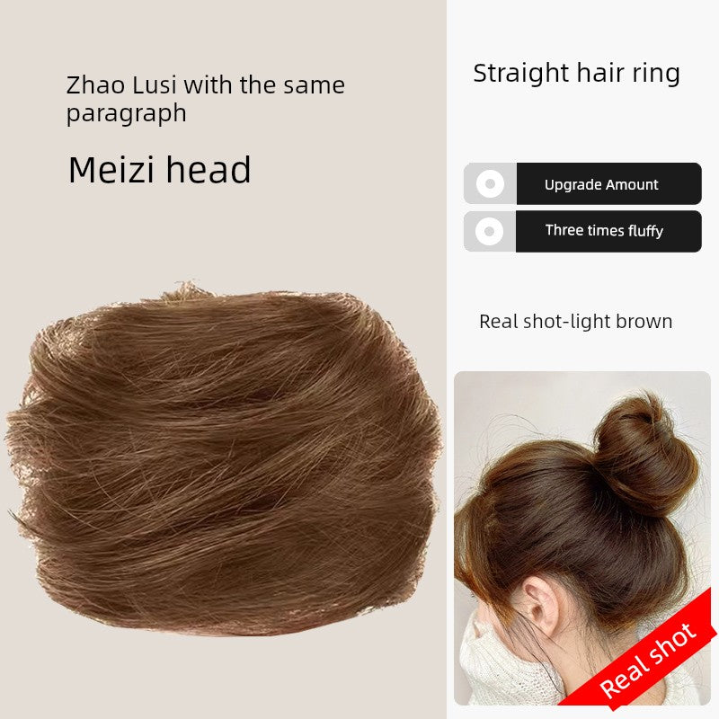 Low Bun Wig Hair Band Head Bud Headdress Hair Ornaments Real Hair Tie Hair Top Cuft Handy Gadget New Arrival Classy Less