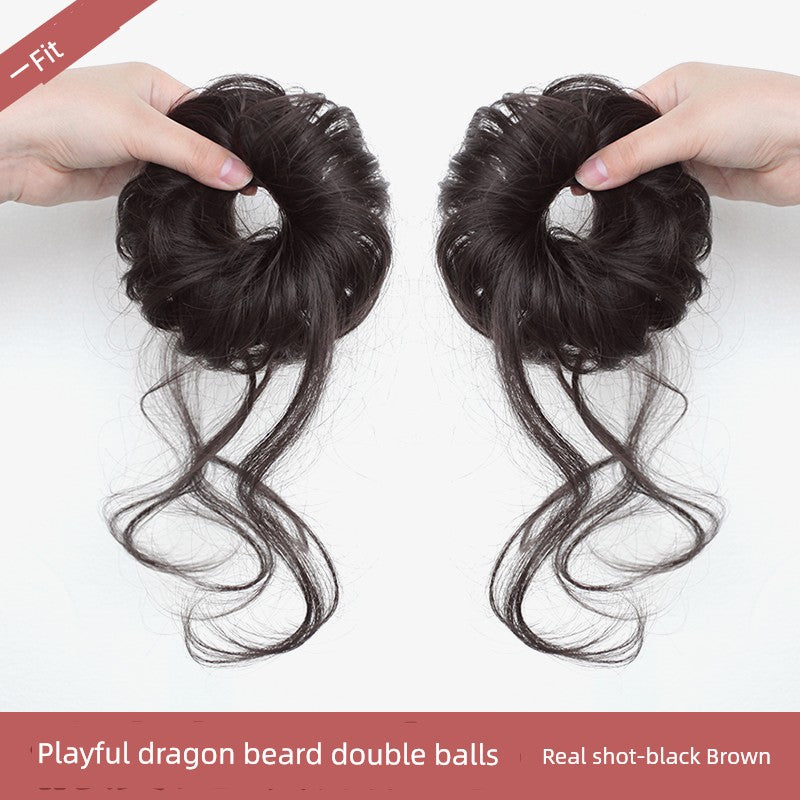 Low Bun Wig Hair Band Head Bud Headdress Hair Ornaments Real Hair Tie Hair Top Cuft Handy Gadget New Arrival Classy Less