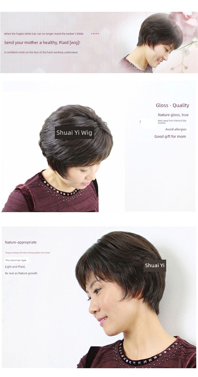 to Give Mom Hand Woven Full Top Side Bangs Wig Sheath