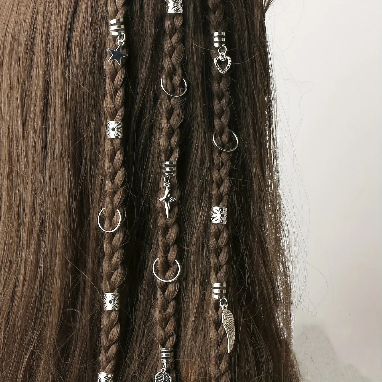 45pcs Alloy Braid Hair Ring Dreadlock Hair Ring - Hippie Style Hair Accessories Loc Hair Jewelry for Braids for Girls and Women