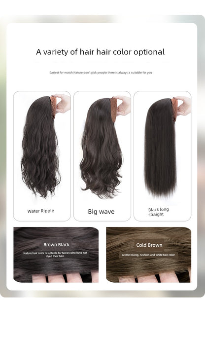 Wig Female Hair Extensions Headband Wig Fall and Winter One Nature Fashion Half Headgear Artificial Human Hair Wigs Full-Head Wig