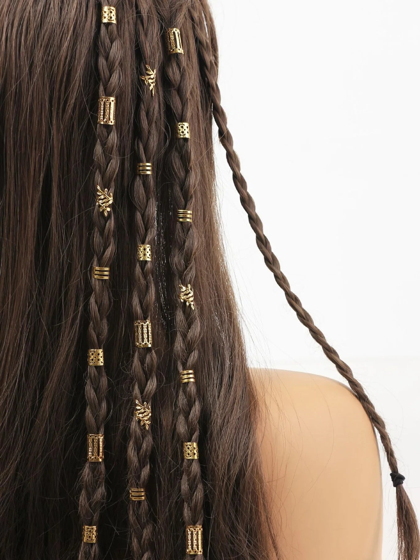 40pcs/set Mixed Hair Rings Set, Dreadlocks Beads Hair Braid Rings Clips Dread Locks Hair Braiding Cuffs Decoration/Accessories