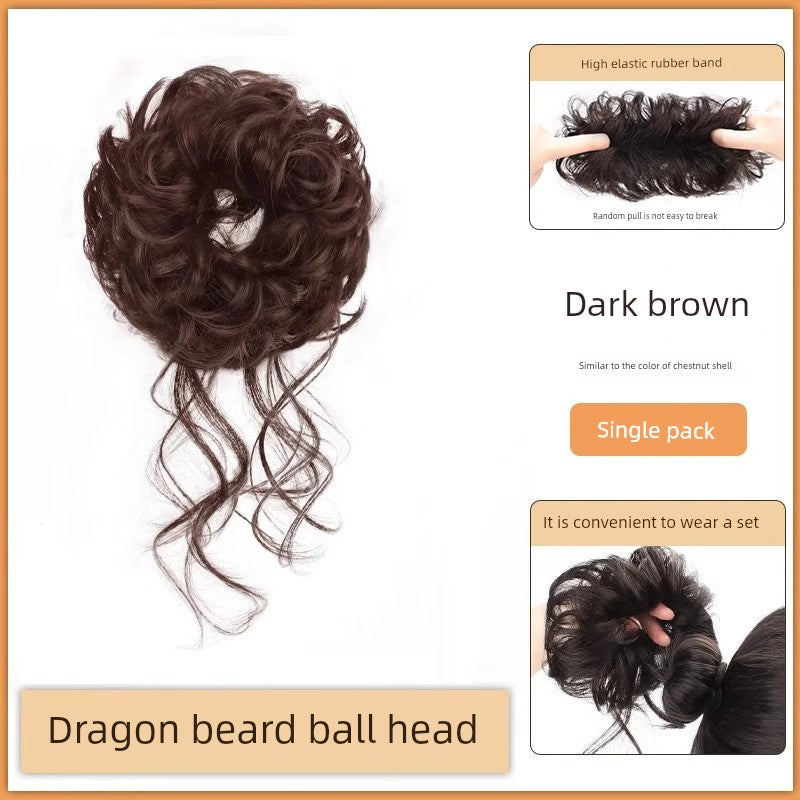 Dragon's Beard Chicken Feather Star Same Wig Hair Ring Bun