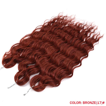 Synthetic Anna Hair Loose Deep Wave Braiding Hair Extensions 24 Inch Water Wave Braid Hair Ombre Blonde Twist Crochet Curly Hair