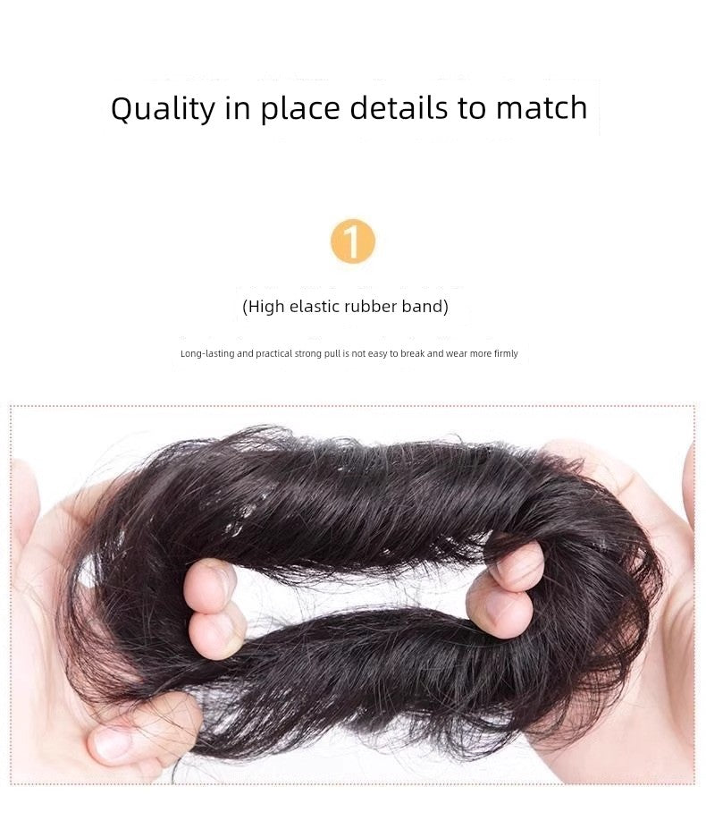 Low Bun Wig Hair Band Head Bud Headdress Hair Ornaments Real Hair Tie Hair Top Cuft Handy Gadget New Arrival Classy Less