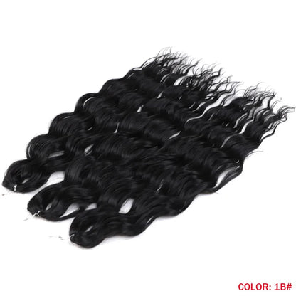 Synthetic Anna Hair Loose Deep Wave Braiding Hair Extensions 24 Inch Water Wave Braid Hair Ombre Blonde Twist Crochet Curly Hair